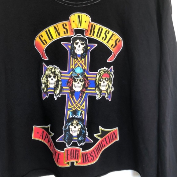 Guns N Roses Appetite For Destruction Long Sleeve Crop T Shirt - Picture 3 of 4